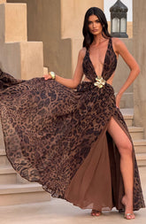 Indianna Maxi Dress - Leopard Print Dress Babyboo Fashion Premium Exclusive Design